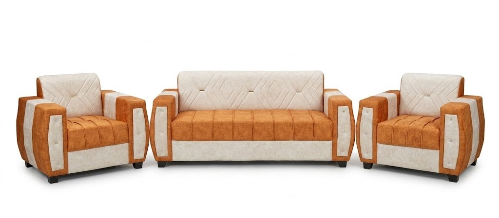 Urban Crest Modern Fabric Sofa Set