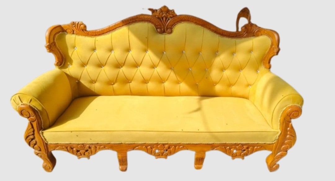 Royal Elegance Non-Teak Wood Frame Sofa Set